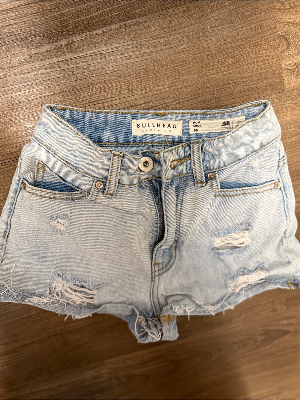 Bullhead Light Wash Distressed Denim Jean Shorts